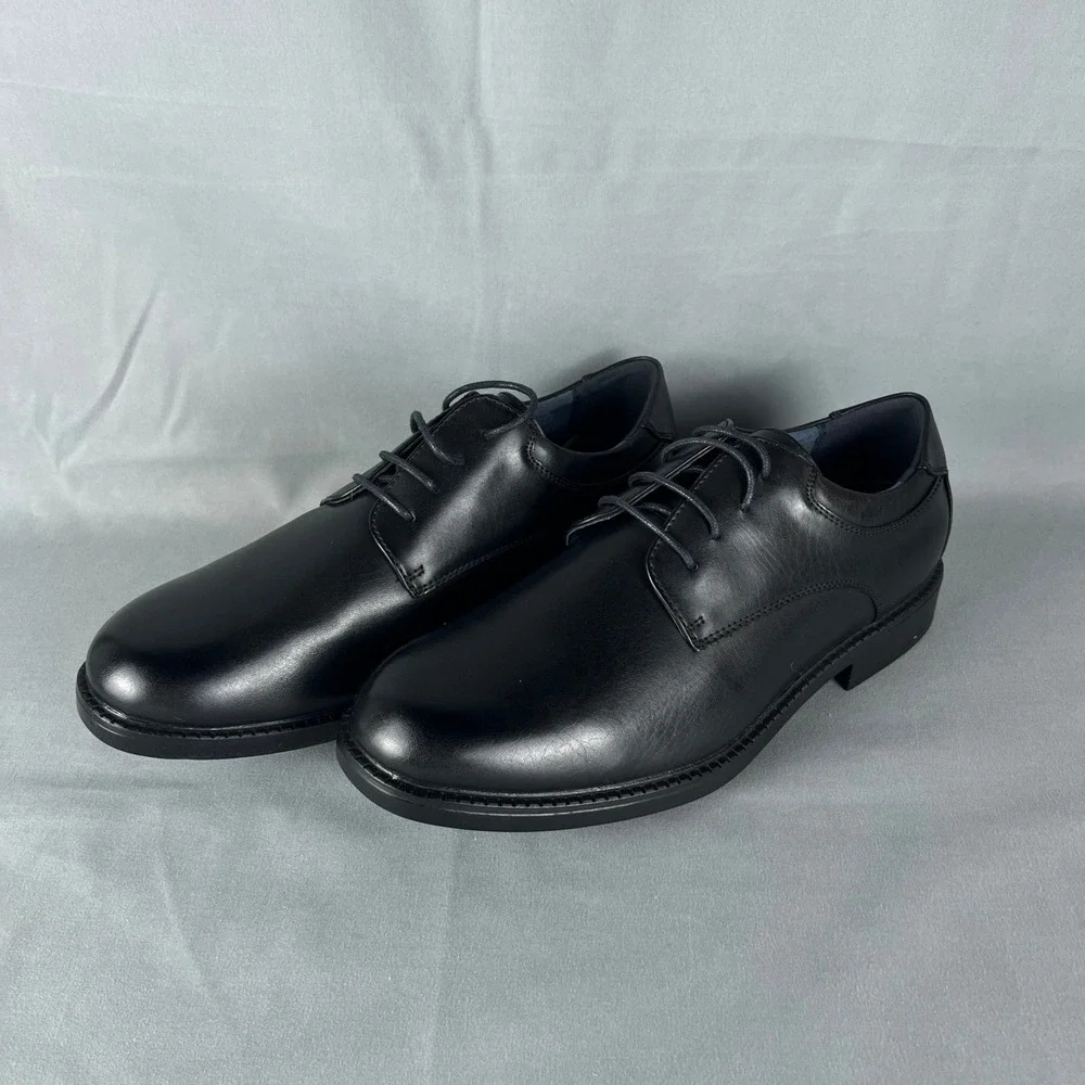Bruno Marc Downing 02 Oxford Dress Shoes Mens 9 Black Faux Leather Round Toe